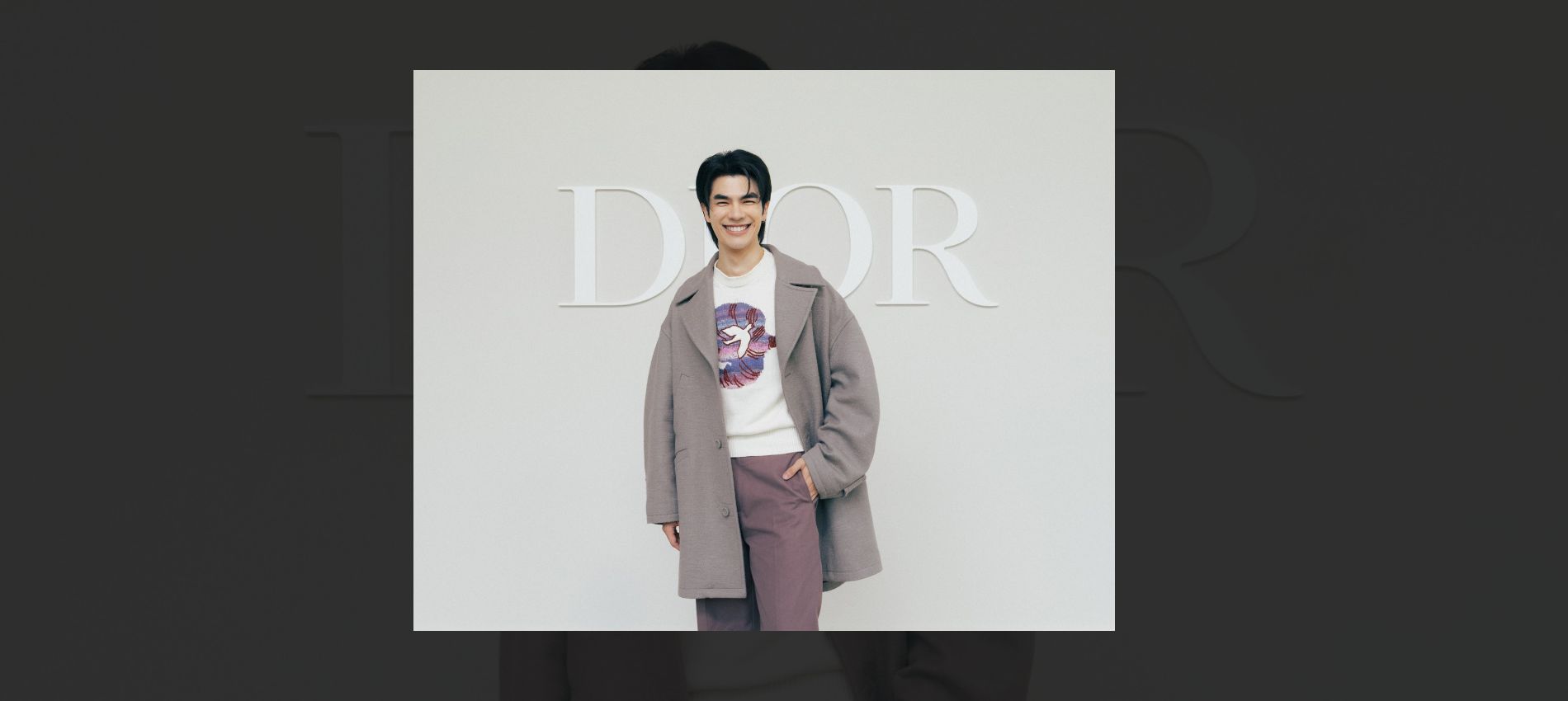 Mile Phakphum Romsaithong Stuns in Brown Suit and Graphic Sweater from Dior Men SS25 Collection
