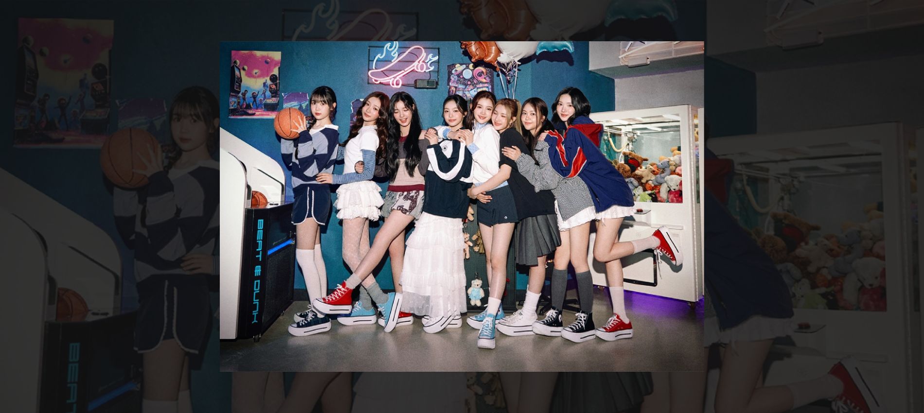Hearts2Hearst shines in their fun and stylish Converse Korea photo shoot, blending K-pop energy with bold fashion.