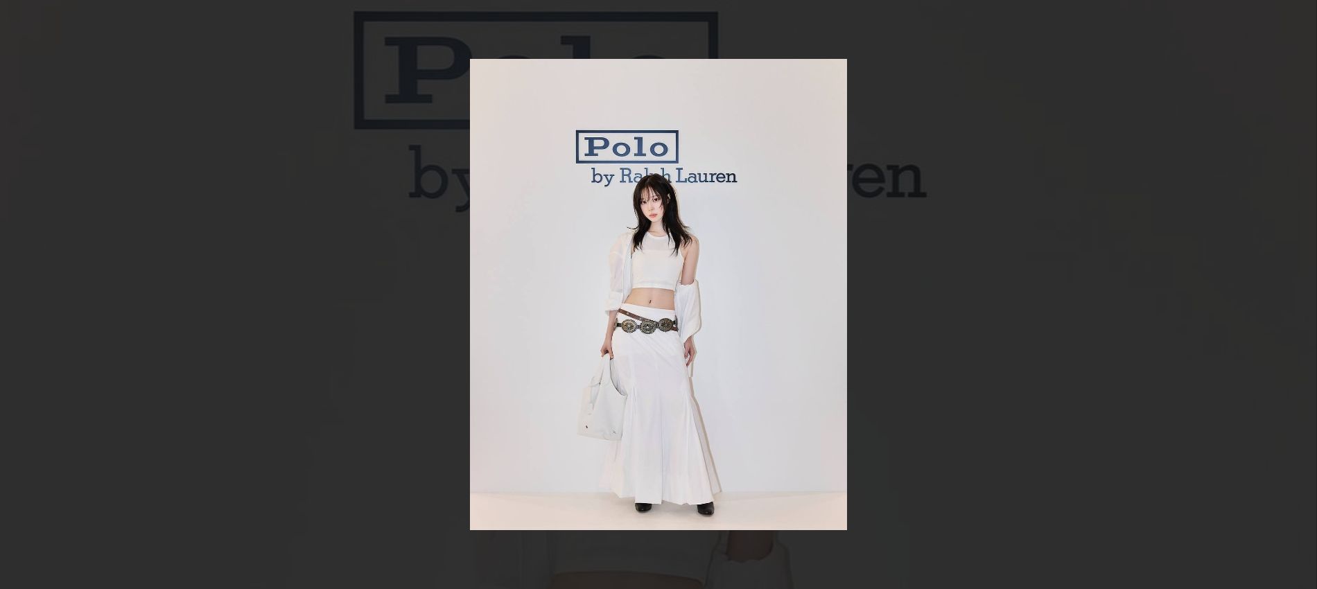 K-pop star Winter of aespa dazzles at the Polo Ralph Lauren pop up in South Korea, showcasing the colorful new Polo Play Bag collection.