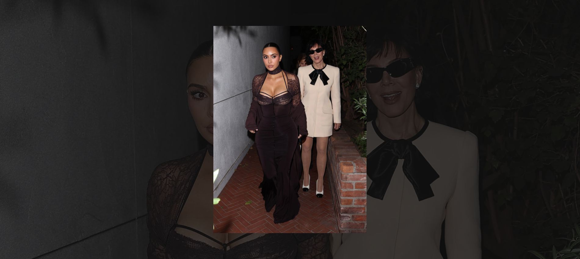 Kim Kardashian and Kris Jenner Make Family Dinner a Fashion Affair