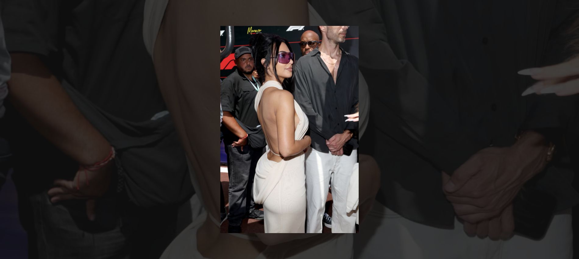 Kim Kardashian Shuts Down the Monaco Grand Prix in a Backless Bodycon Dress and the Most Unexpected Accessory